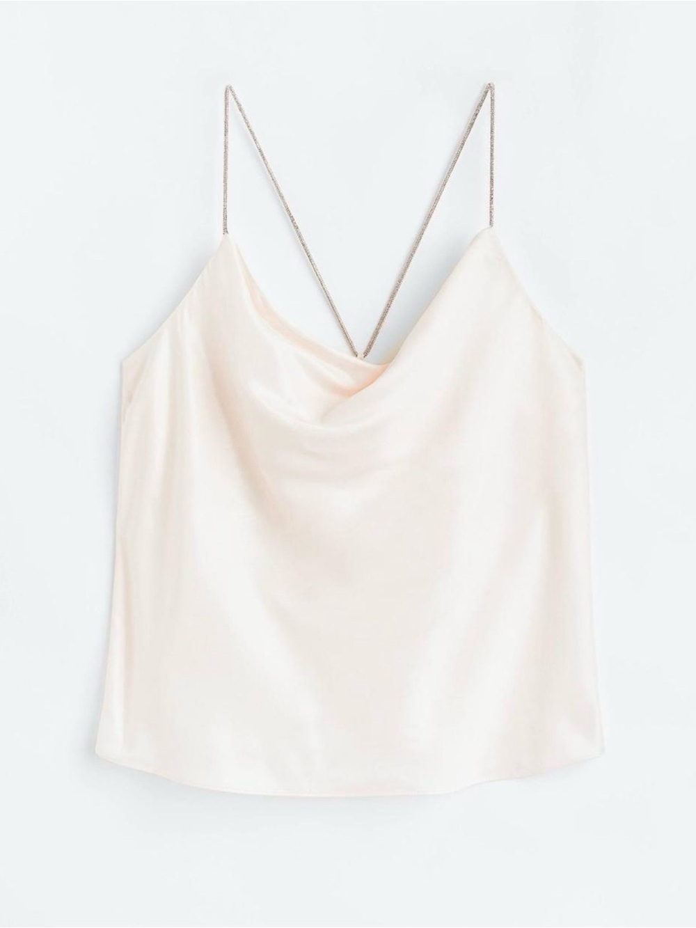 H&M Pale Cream Satin Cowl Neck Camisole S
